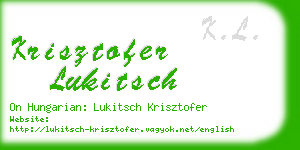 krisztofer lukitsch business card